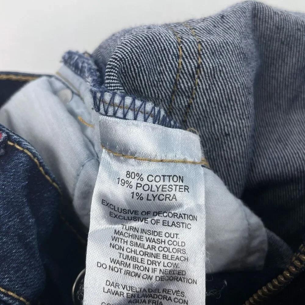 True Religion Boys L 12 Straight Leg Dark Wash Denim Jeans Horseshoe 26x24.5